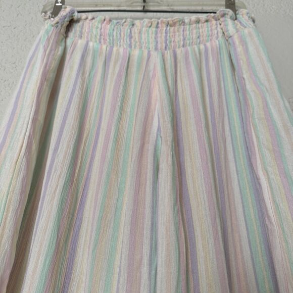 BP Multicolor Striped Palazzo Pants Elastic Waist Wide Women’s Sz L Multicolor - Picture 9 of 13